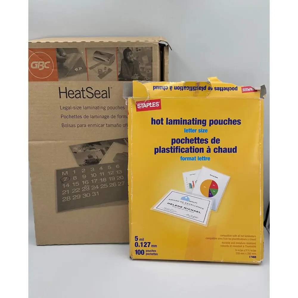Hot Laminating Clear Pouches New Open Box Legal & Letter Size 160 Sheets